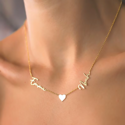 26 Customized Necklace Heart in between