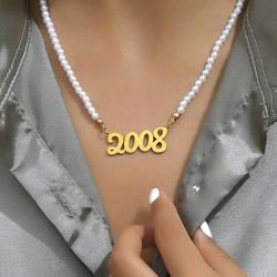 34 Customized Necklace Year with Pearls