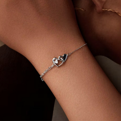 Two Silver Hearts Bracelet