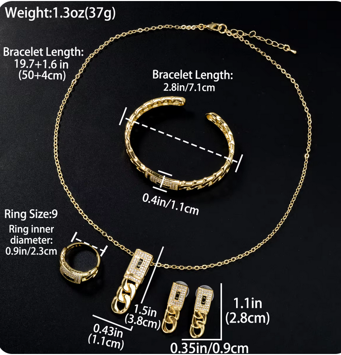 Lock Gold Chain Set